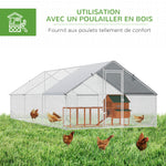 Enclos poulailler chenil volière extérieur 18 m² - Parc grillagé dim. 6L x 3l x 2H m Acier galvanisé