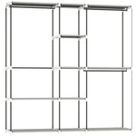 Armoire de rangement, penderie en tissu avec barre de suspension et étagères, 182 x 43 x 185 cm, gris