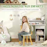 Bureau enfant avec chaise, table enfant et chaise avec 2 tiroirs et étagères ouvertes, 85 x 48 x 73 cm, vert