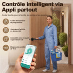Serrure de Porte Intelligente, 5 Accès par Empreinte, Code, Carte NFC, Application Tuya/Smart Life et Clé, Noir