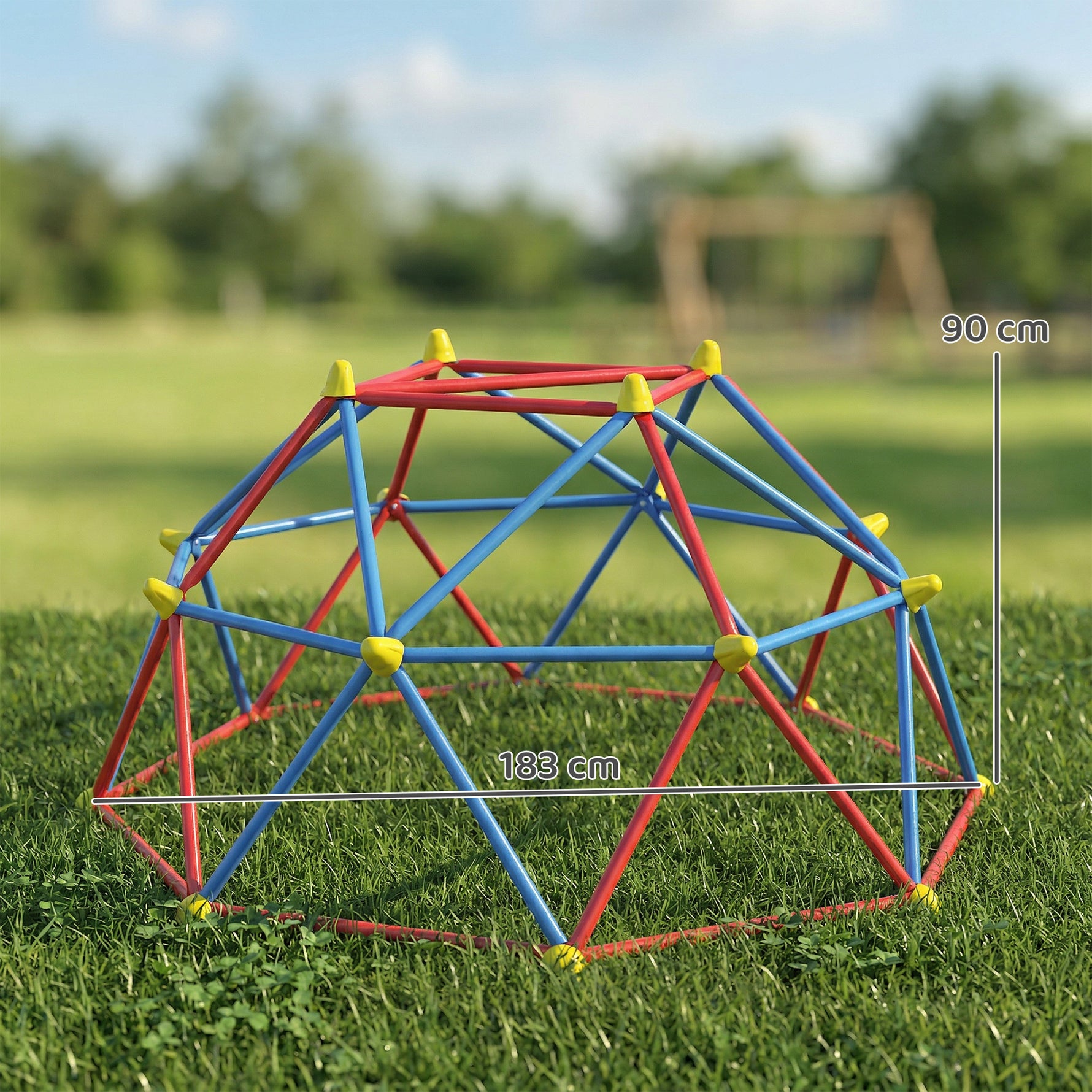 Dôme d'escalade enfant cage d'escalade structure en métal charge max. 180 kg assemblage facile 183 cm multicolore