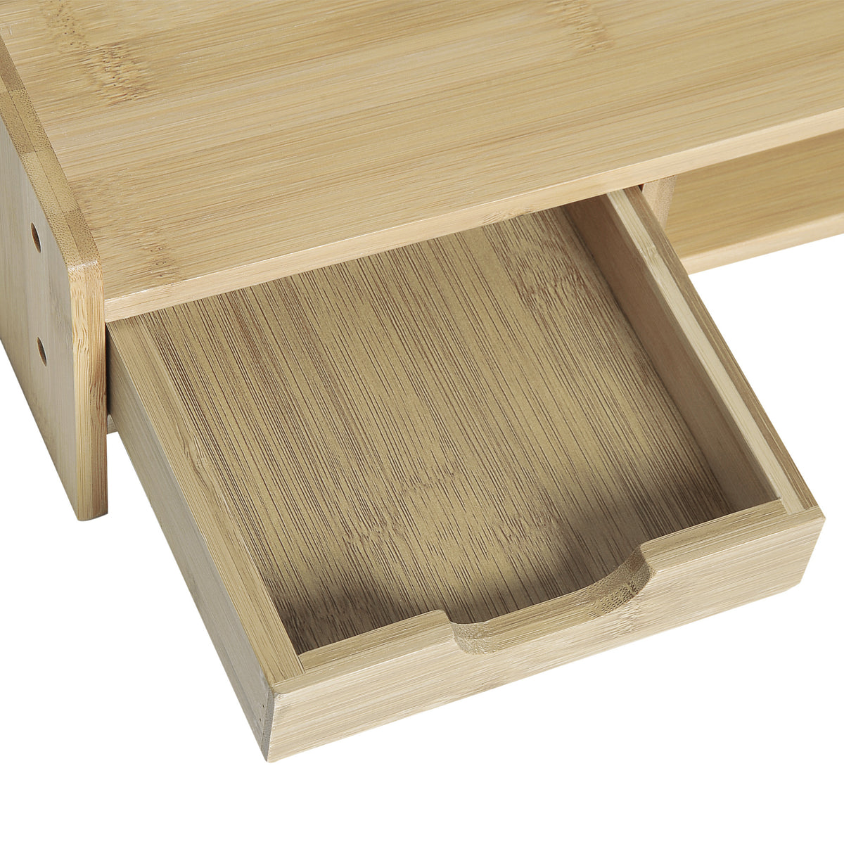 Monitorständer, Laptop-TV-Sockel, Desktop-Organizer mit Schublade aus Bambus