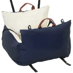 Siège auto pour chien avec ceinture de sécurité et fixation siège de voiture pour chien rembourré 49x53x36cm bleu marine