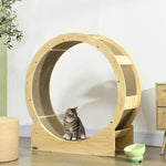 Ruota da corsa per gatti da interno tapis roulant con freno tiragraffi diametro 91 cm naturale