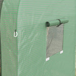 Serre de jardin 1,8 m² dim. 1,85L x 0,9l x 1,5H m 2 Portes zippées déroulantes 4 fenêtres enroulables Acier PE Vert