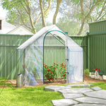 Serra da giardino Balcone terrazza Serra per pomodori 1,8L x 1P x 1,68A m Acciaio plastica impermeabile Trasparente Verde