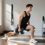 Ensemble d'haltères 2-en-1 20kg poids réglable kit haltères musculation barre d'extension poignée antidérapante noir