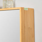 Armoire murale de salle de bain avec miroirs et 2 portes en bambou 65,2 x 14 x 50 cm