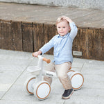 Draisienne vélo Enfant 4 roues selle réglable, guidon ergonomique alliage alu. PP, enfant 1 à 3 ans - Marron Blanc