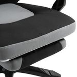 Chaise de bureau fauteuil gaming hauteur réglable dossier roulettes pivotantes repose-pied tissu en maille 58L x 63l x 112-122H cm gris noir