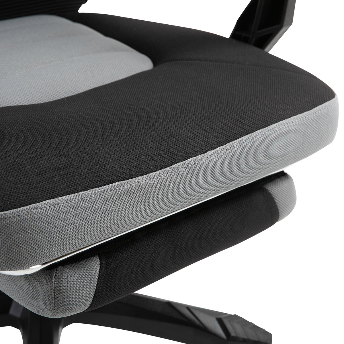 Chaise de bureau fauteuil gaming hauteur réglable dossier roulettes pivotantes repose-pied tissu en maille 58L x 63l x 112-122H cm gris noir