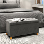 Opvouwbare opbergbank voor aan het voeteneind van het bed, inhoud 67 L, draagvermogen 120 kg, met deksel, 76L x 38B x 38H cm, grijs