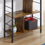 Bibliothèque étagère de rangement à 5 niveaux avec compartiments ouverts 74 x 30 x 157,5 cm brun rustique et noir