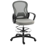Chaise bureau ergonomique, fauteuil de bureau avec repose-pieds et accoudoirs, en maille, 59 x 65 x 123 cm, Gris