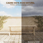 Banc de Jardin en Bois massif, Banquette de Jardin avec Assise à Lattes Effet Bois, 140 x 40 x 43 cm, Bois Naturel