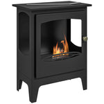 Cheminée à l'éthanol sur pieds style contemporain avec réservoir 1,2Lenviron couverture 25 m² 39 x 26 x 54 cm noir