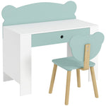Bureau enfant avec chaise, table enfant et chaise avec tiroir et large plateau, 80 x 41 x 74,5 cm, vert
