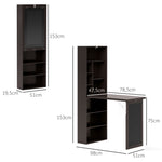 Bureau avec rangement pliable murale rabattable avec bibliothèque poste de travail tableau à craie et étagère réglable