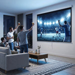 Écran de Projection 120" 4:3 HD 4K, Boîtier en Métal, Écran Hauteur Réglable Manuellement, 244x183cm, Blanc