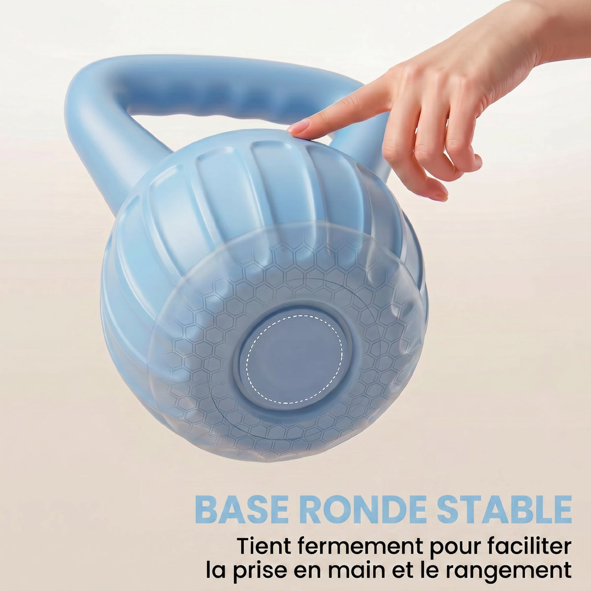 Kettlebell 14 kg, haltère avec poignée Antidérapante, haltère à boule, musculation, entraînement, pour gym, bleu