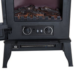 Cheminée électrique sur pied 1000/2000 W, fausse cheminée décorative avec effet flamme LED, protection contre la surchauffe, zone de couverture 15-30 m², noir