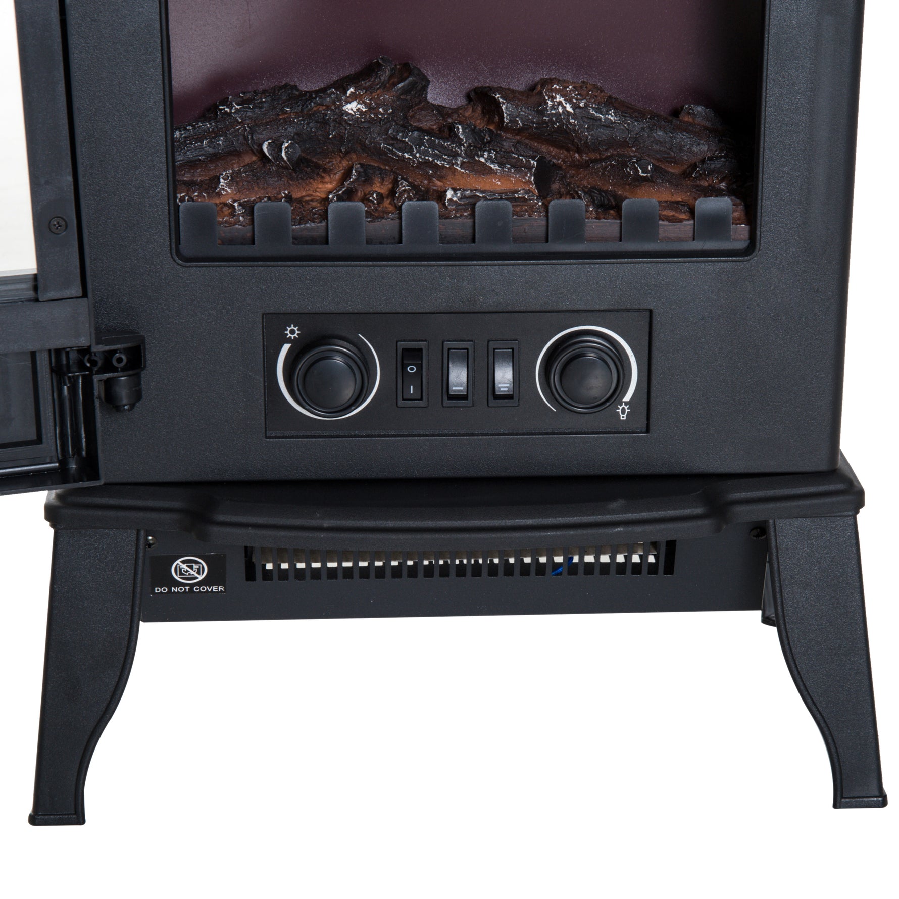 Cheminée électrique sur pied 1000/2000 W, fausse cheminée décorative avec effet flamme LED, protection contre la surchauffe, zone de couverture 15-30 m², noir