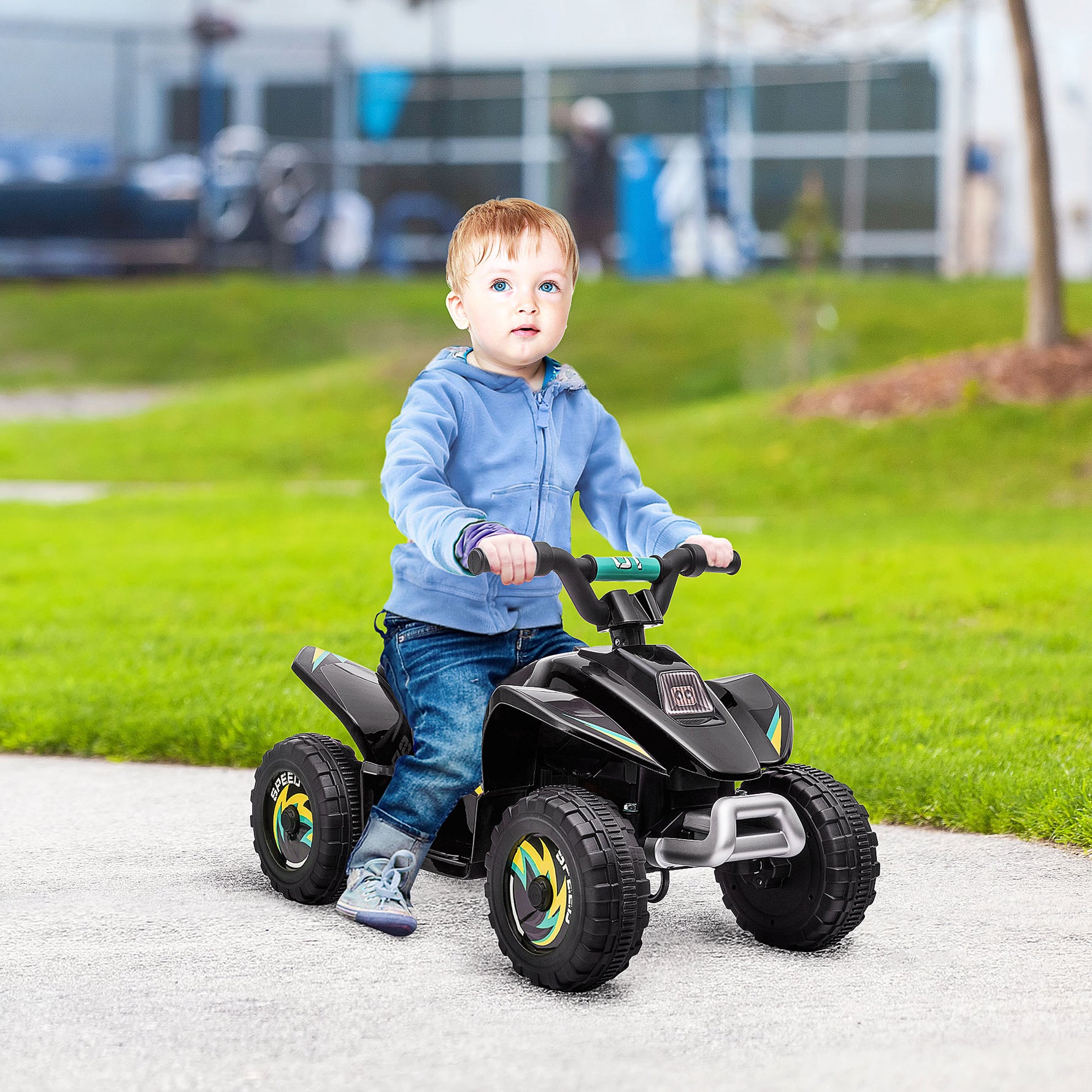 Quad électrique pour enfants 18-36 mois véhicule à batterie 6V avec marche avant et arrière 72 x 40 x 45,5 cm noir