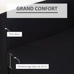 Canapé-lit 2 places convertible 2 en 1 avec 2 coussins et coffre de rangement intégré 152 x 101 x 81 cm gris foncé