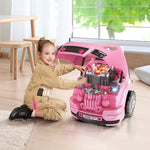 Camion mécano 2 en 1 jouet bricolage enfant jeu d'imitation mécanicien nombreux qccessoires total de 61 pièces rose