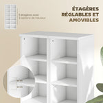 Lot de 2 étagères colonnes armoire de rangement CD-DVD 12 compartiments 21 x 22,5 x 88,5 cm capacité 204 CD blanc