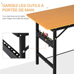 Opvouwbare werkbank, inklapbare werktafel met liniaal en gradenboog, MDF-werktafel 100 x 60 x 75,5 cm, geel/zwart
