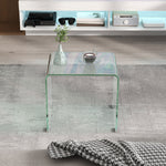 Table basse en verre table de salon rectangulaire design moderne en verre trempé avec bords arrondis sûrs transparent