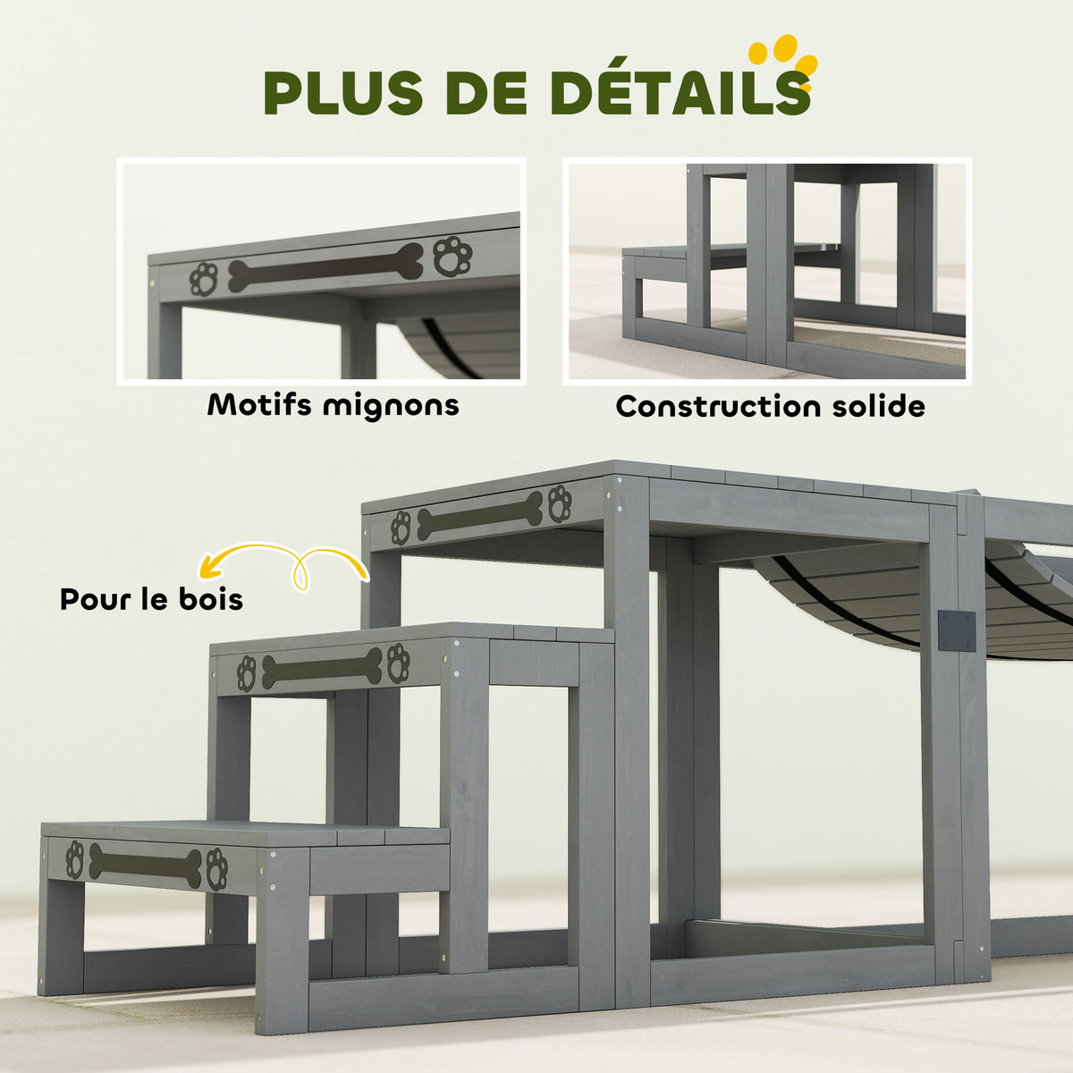 Dog agility training equipment 3-piece solid wood dog agility kit gray