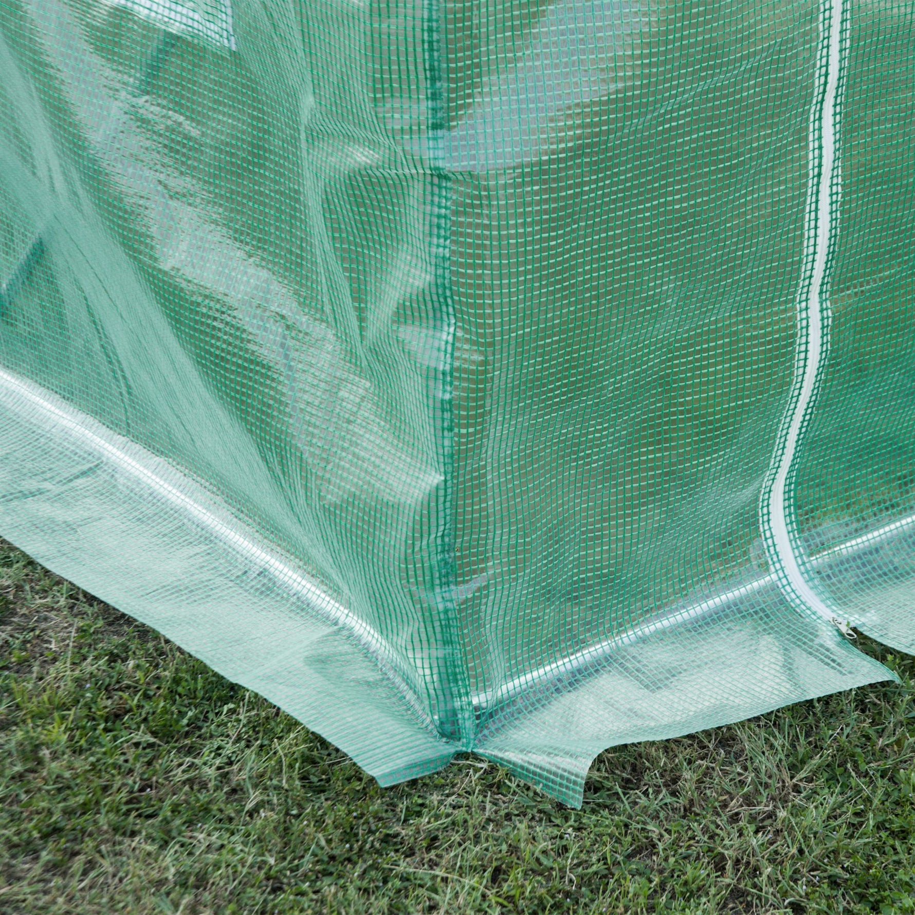 Bâche de Rechange Serre Tunnel 6 m², bâche 3 x 2 x 2 m PE Anti-UV imperméable 6 fenêtres + Porte Enroulable zippée Vert