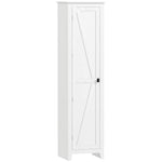 Armoire de Rangement buffet cuisine avec 2 étagères réglables- Hauteur 170 cm en Bois Blanc