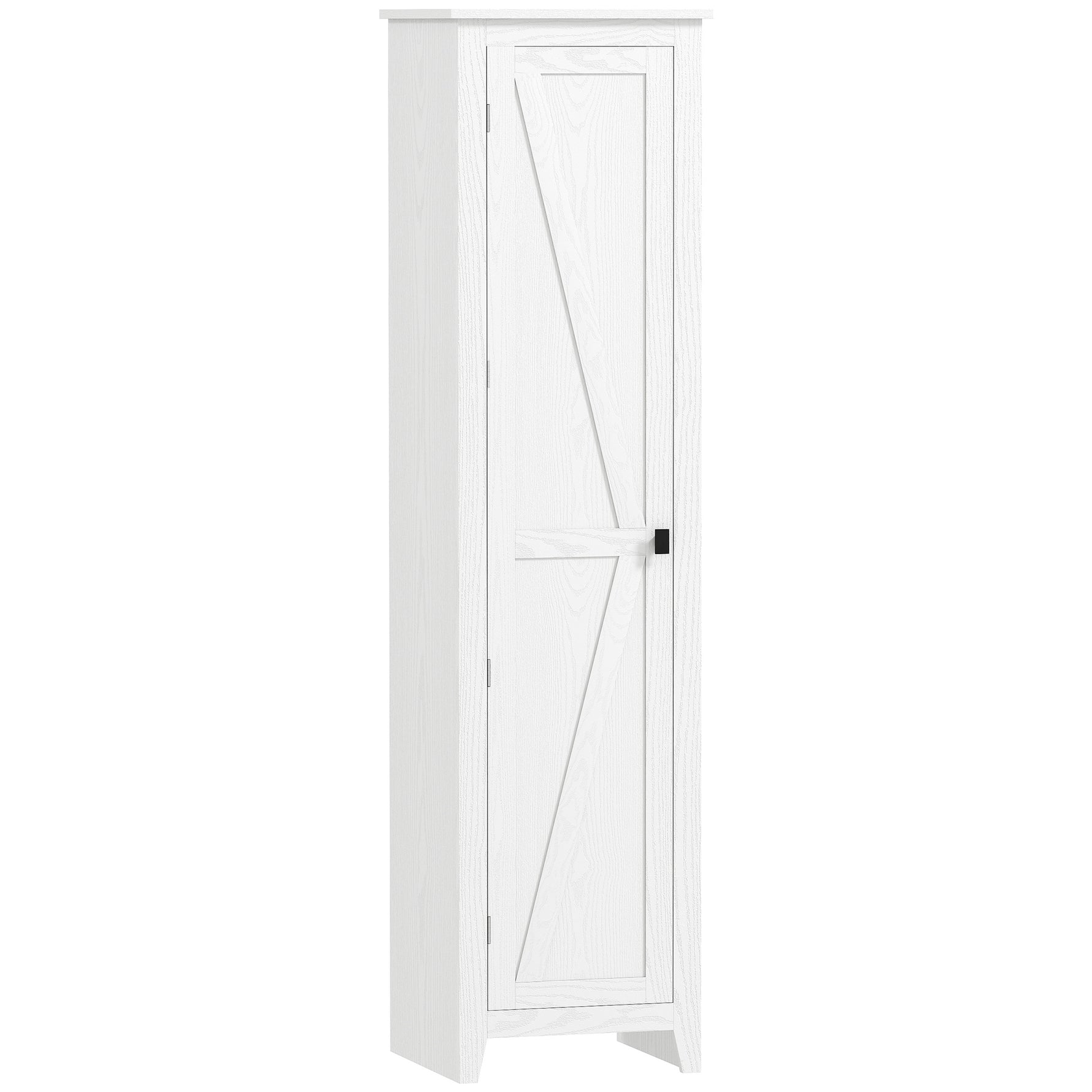 Armoire de Rangement buffet cuisine avec 2 étagères réglables- Hauteur 170 cm en Bois Blanc