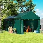 Tente garage carport 3 x 6m Auvent de voiture robuste avec 2 portes enroulables, toile 200g PE, vert