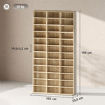 Rangements pour CD et DVD, étagère rangement 1116 CD/528 DVD, 36 compartiments et étagères réglables, chêne