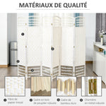 Paravent en bois 242 x 170 cm séparateur de pièce pliable 6 panneaux cloison de séparation chambre à coucher maison intérieur blanc