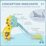 Toboggan pour enfants intérieur extérieur avec panier de basket pour les enfants de 18 à 36 mois, jaune, gris