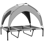 Lit pour chien chat sur pieds grand confort velum anti-UV oxford sac de transport inclus106 x 76 x 94 cm gris