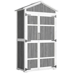 Armoire de Jardin Abri de Jardin Étanche avec Toit en Métal Double Porte pour Outils de Jardinage 105x55x179cm Gris