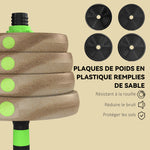 Kit haltères musculation haltères réglables 30 kg 3 en 1, ensemble de poids réglable avec barre d'extension noir