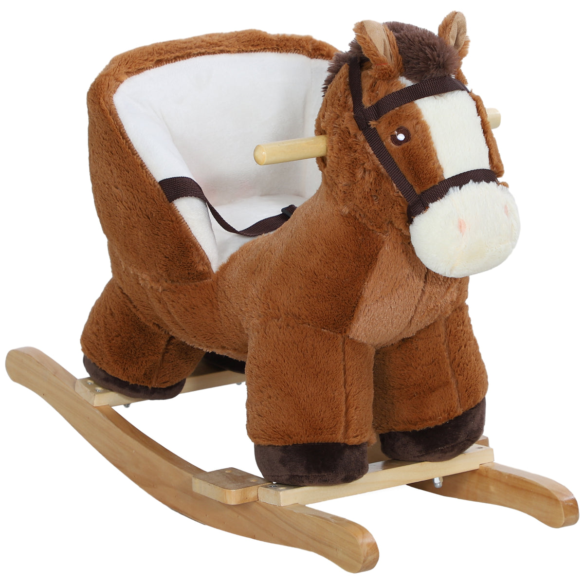Cheval à bascule pour enfants jouet à bascule bébé de 18 à 36 mois avec effet sonore base en bois ceinture de sécurité