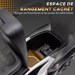 Voiture à pousser pour enfants porteur enfants 1 à 3 ans multi-équipée avec poignée de poussée, klaxon et volant, Blanc
