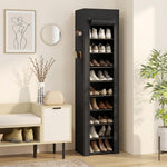 Étagère à Chaussures 20 Paires 10 Niveaux, Range-Chaussures en Métal avec Housse Anti-Poussière, Noir