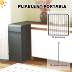 Parc pour chien, parc pour animaux, 16 panneaux, clôture portable pliable, sécurisé, noir