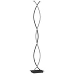 Lampadaire sur pied salon, lampe salon 3 niveaux de luminosité réglables à double spirale avec interrupteur à pied, noir