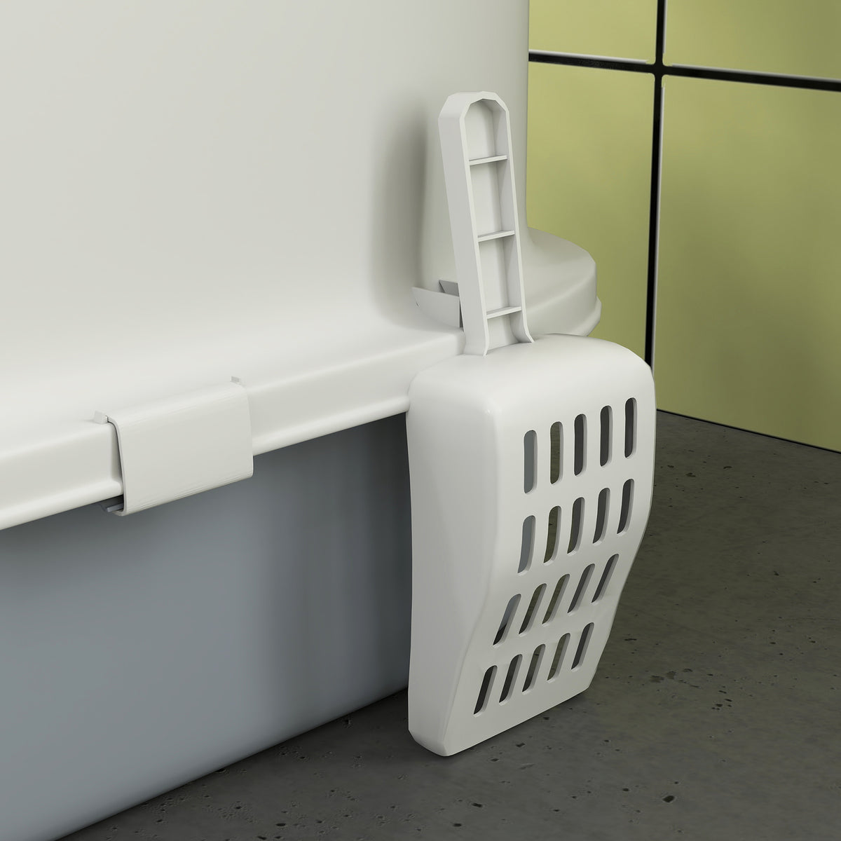 Maison de toilette pour chat bac à litière fermé chat avec porte translucide pelle incluse 40,5 x 52,5 x 42,5 cm gris