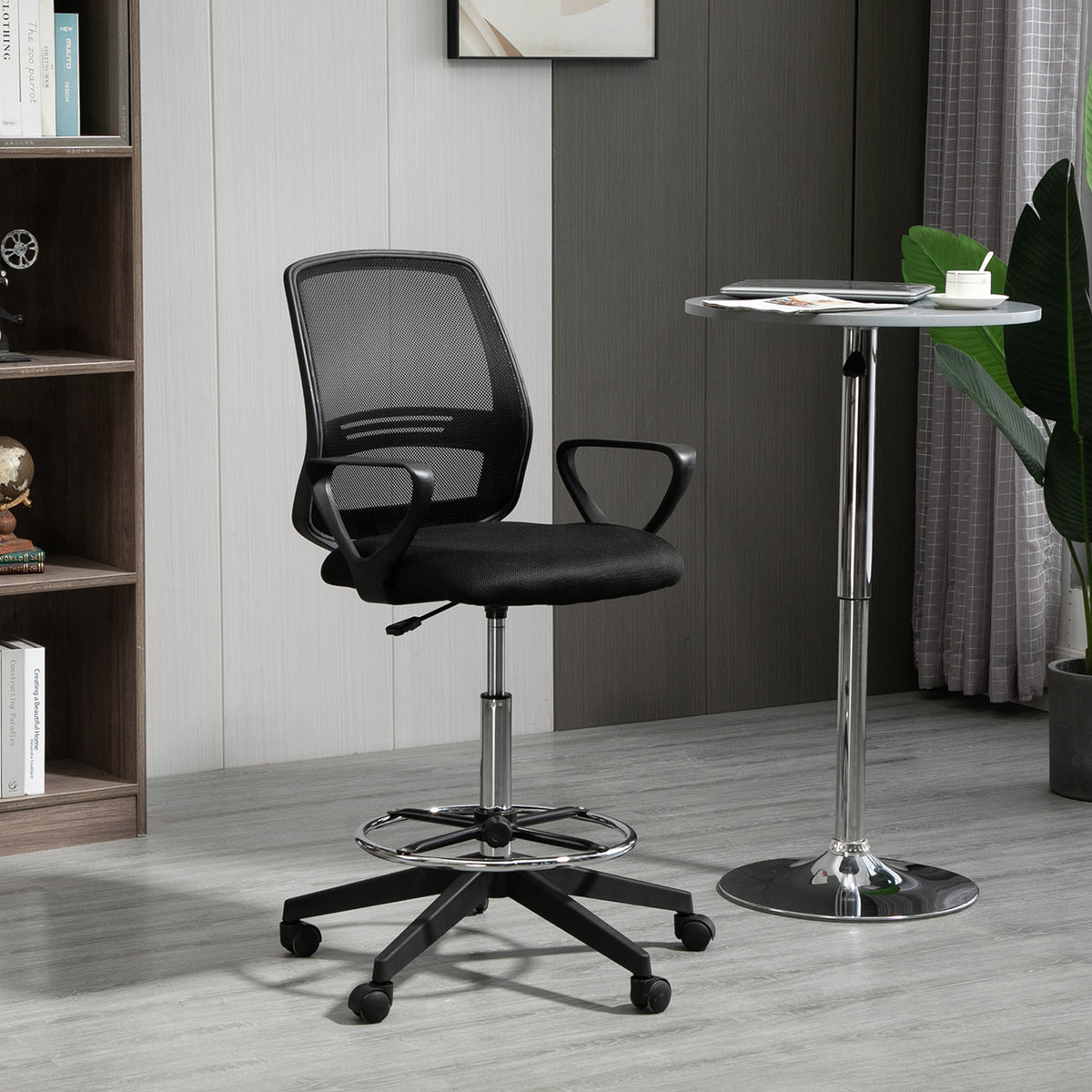 Fauteuil de bureau chaise de bureau assise haute réglable tabouret de bureau pivotant 360° maille respirante